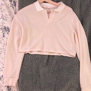 Collared cropped long sleeve